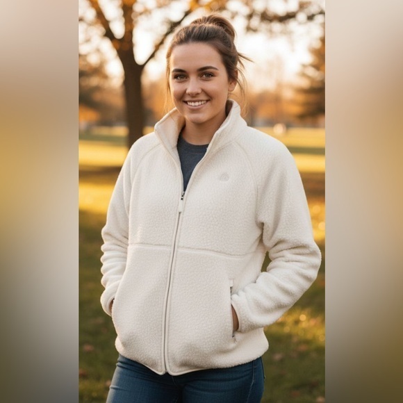 Sierra Designs Jackets & Blazers - Sierra Designs Women’s Full Zip Cream Sherpa Fleece Jacket NWT
